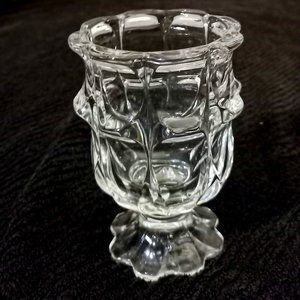 Vintage Cut Glass Vase or Nut Dish on Pedestal